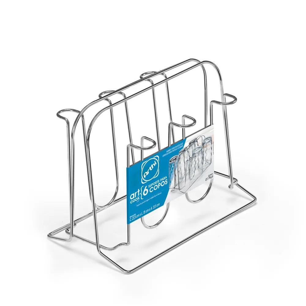 Suporte Cromado Para 6 Copos Arthi Cook 