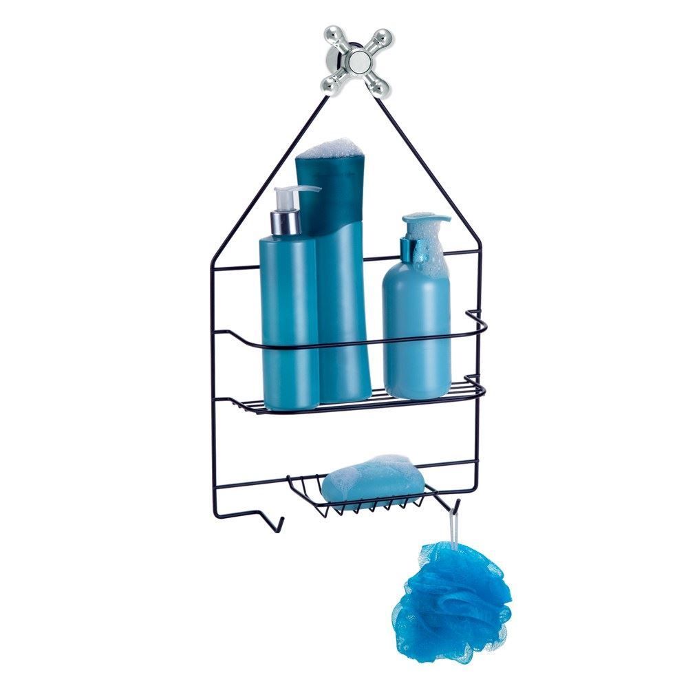 Suporte De Banheiro Para Shampoo Com Saboneteira Arthi - Preto