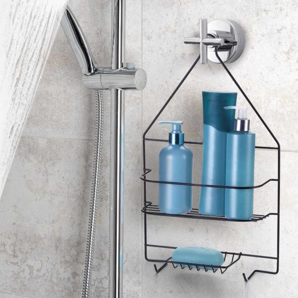 Suporte De Banheiro Para Shampoo Com Saboneteira Arthi - Preto