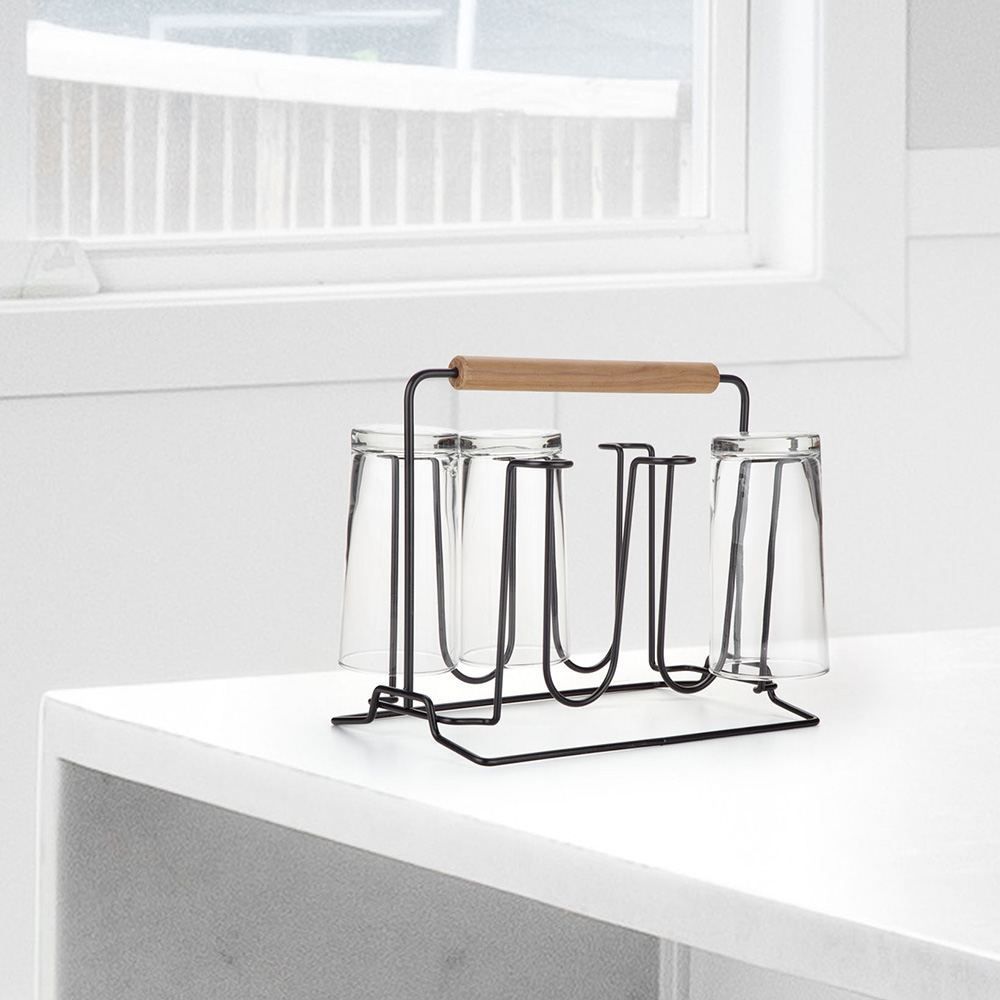 Suporte Para 6 Copos Eco Design Black Arthi - Preto