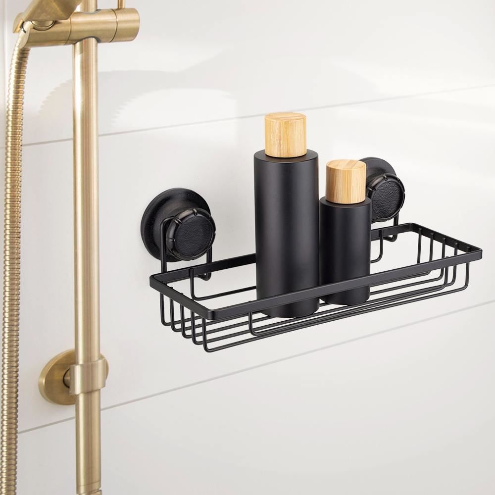 Suporte Para Shampoo Retangular Ultra Sucção Arthi - Preto