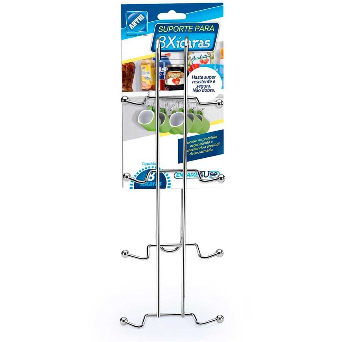 Suporte Para Xícaras Cromado Arthi - Aço