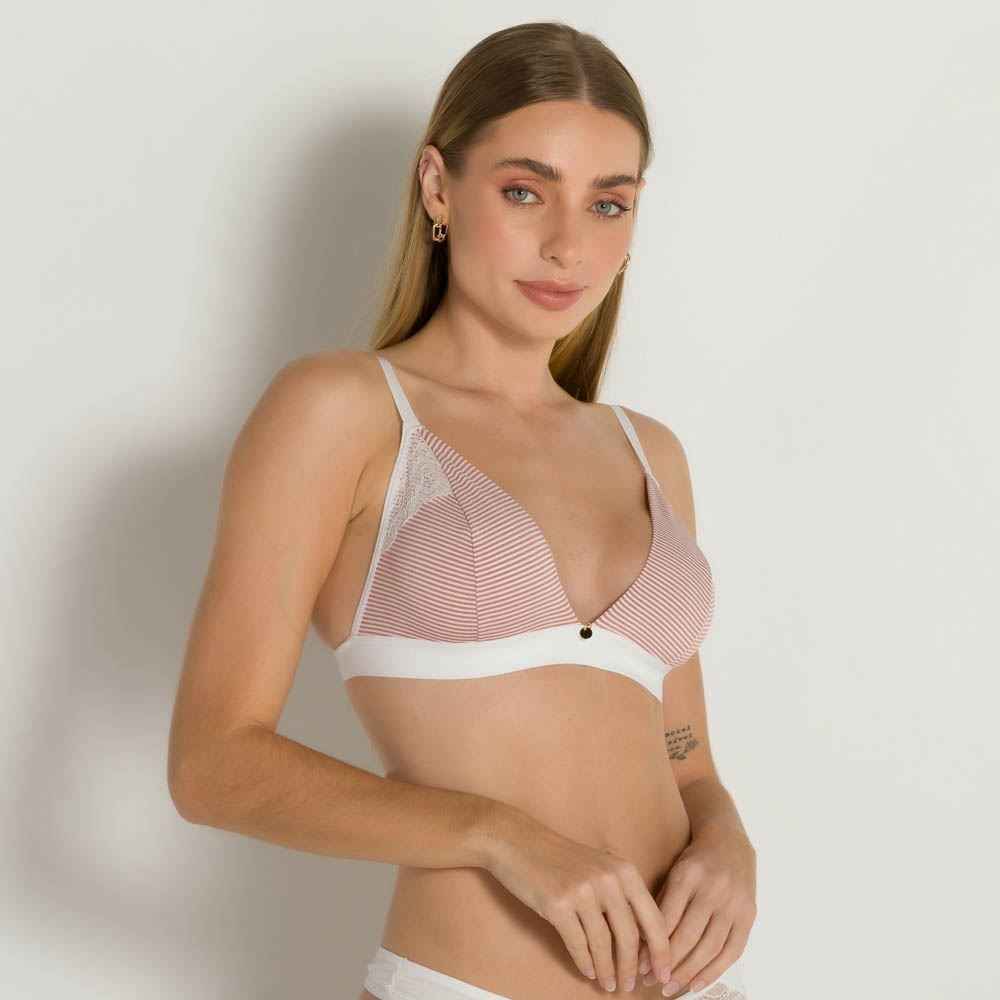 Sutiã Sem Bojo Em Viscose Listrado Camila Moretti