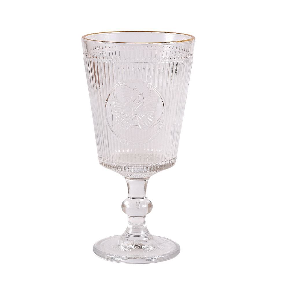 Taça de Água Borboleta Gold Rim L' Hermitage 325Ml - Filete Dourado