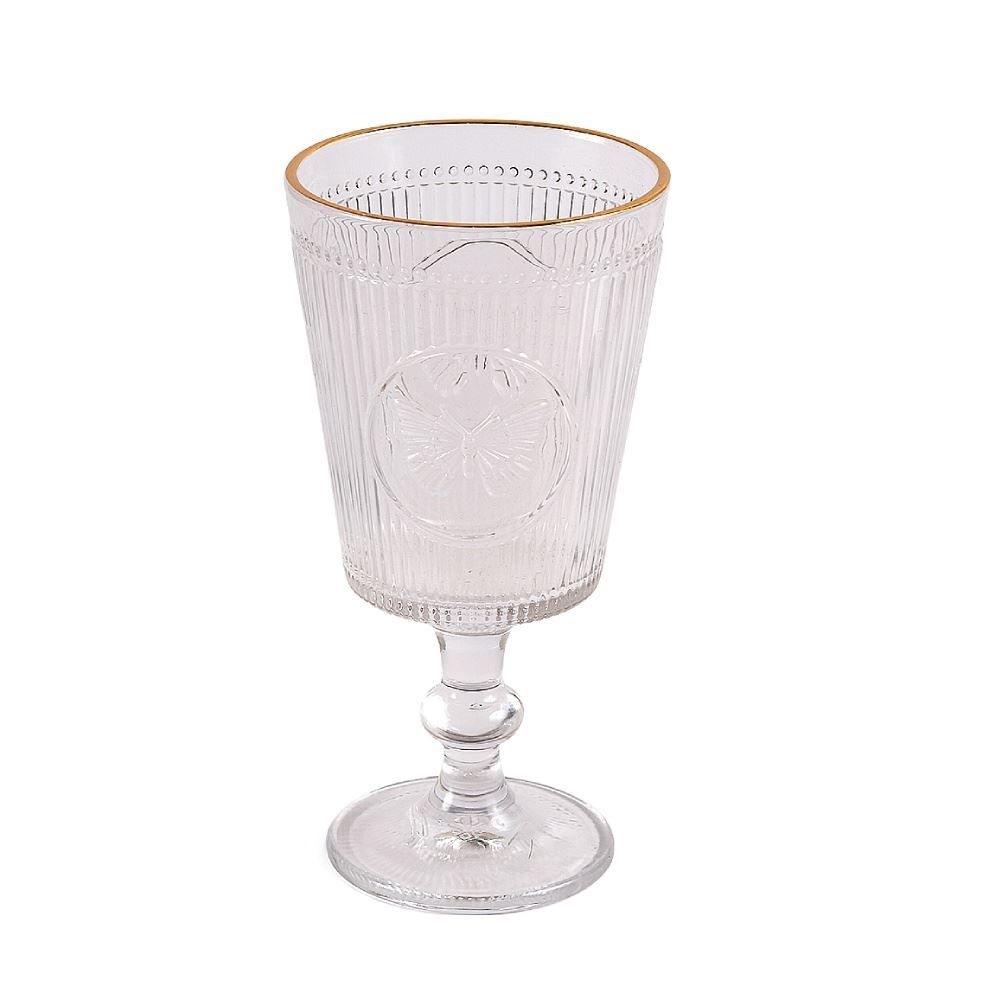 Taça de Água Borboleta Gold Rim L' Hermitage 325Ml - Filete Dourado