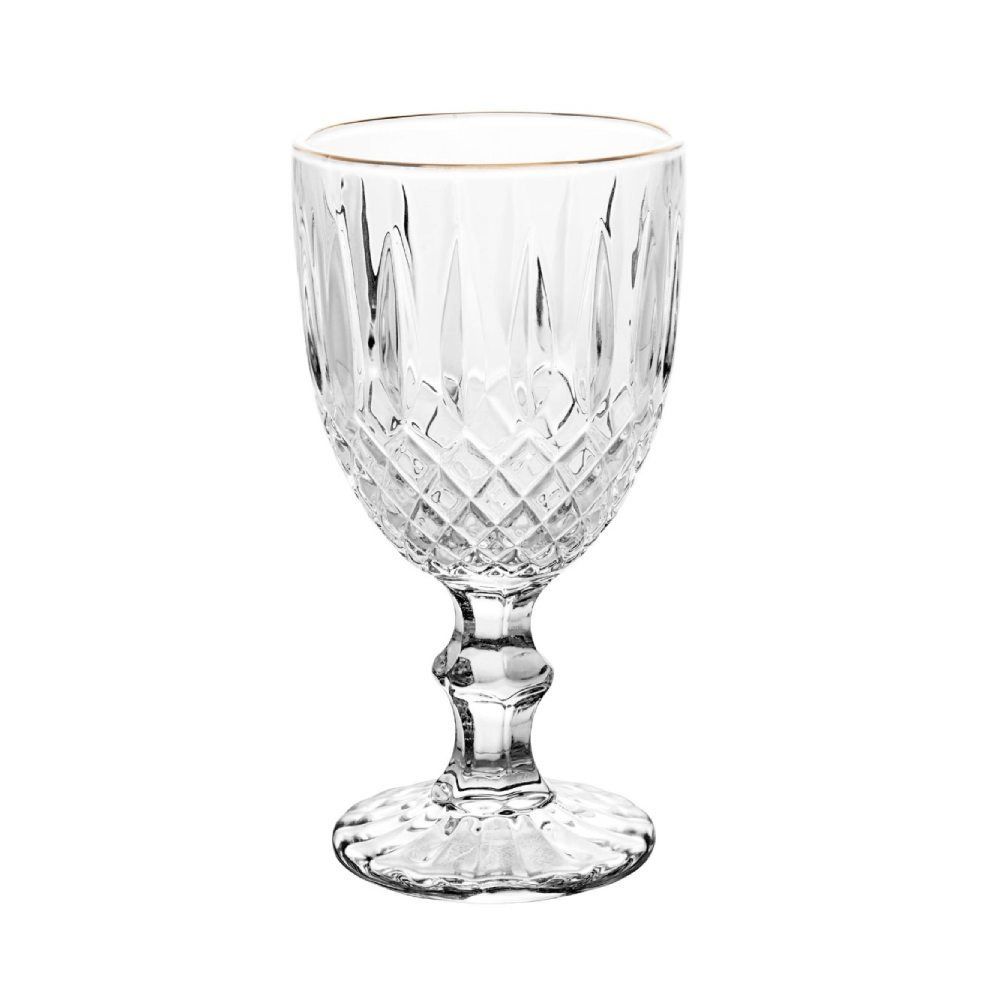 Taça De Água Greek Wolff 320Ml - Fio Dourado