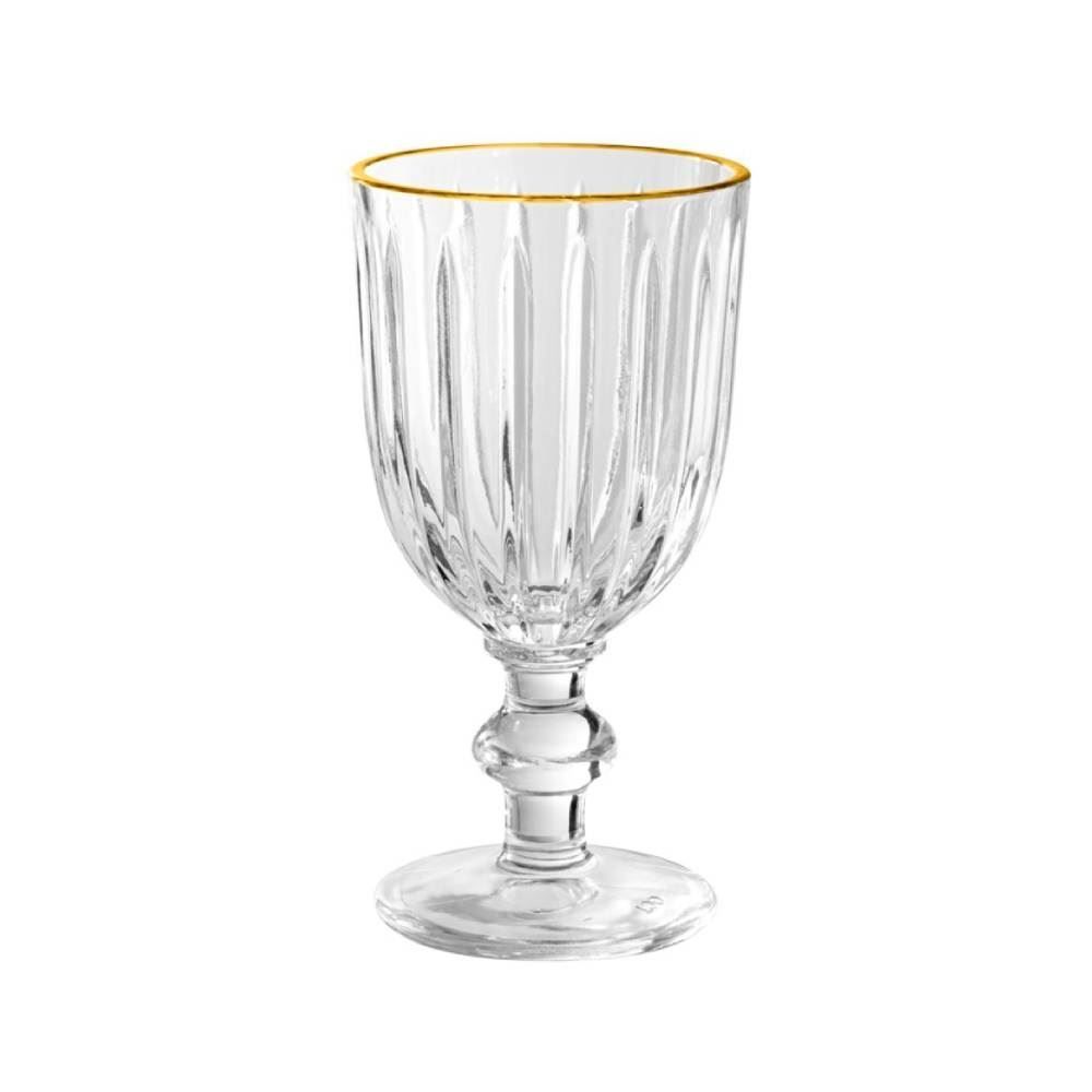 Taça De Àgua Melina Com Filete Dourado Hauskraft - 260ml