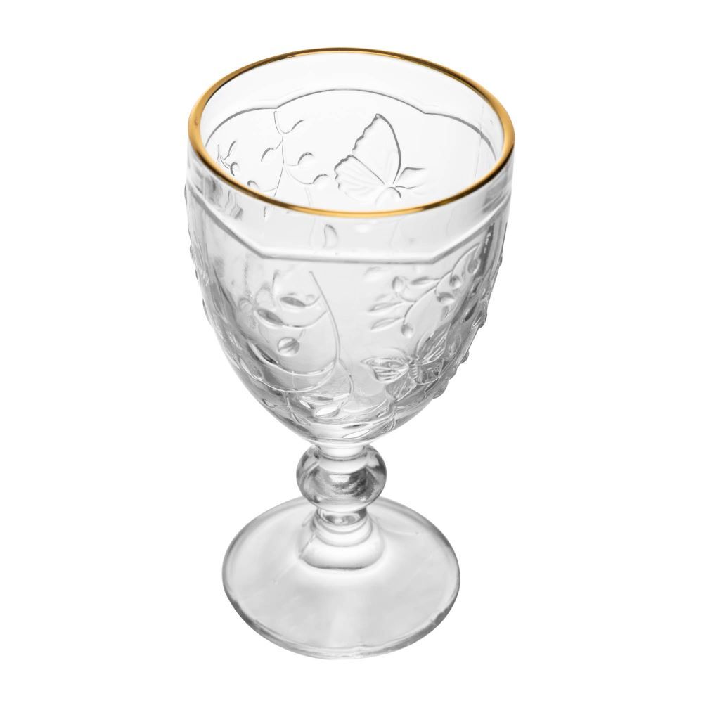 Taça De Água New Butterfly Com Filete Dourado Lyor - 320ml