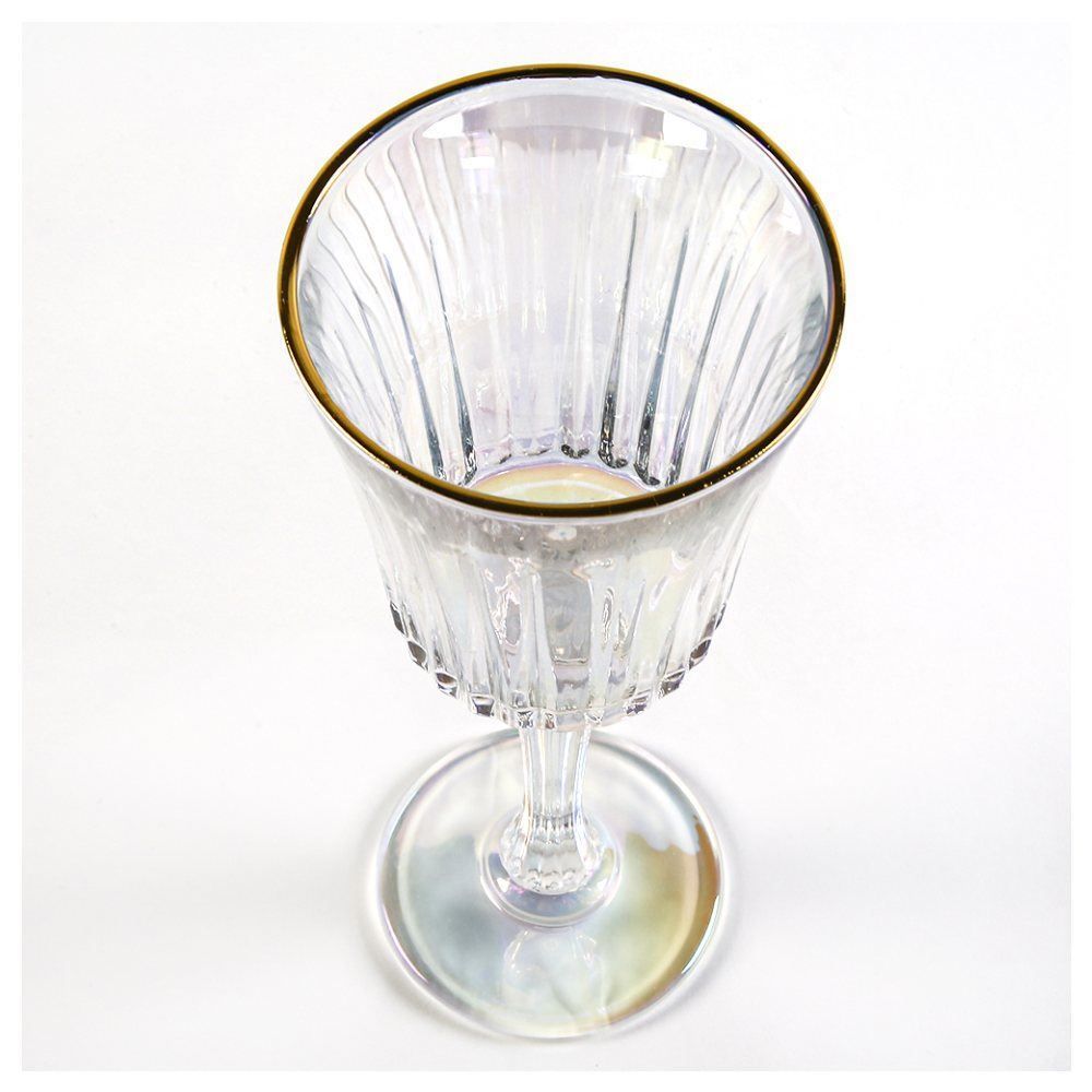 Taça De Vidro Egeu Filete Dourado Hauskraft 260Ml - Rainbow