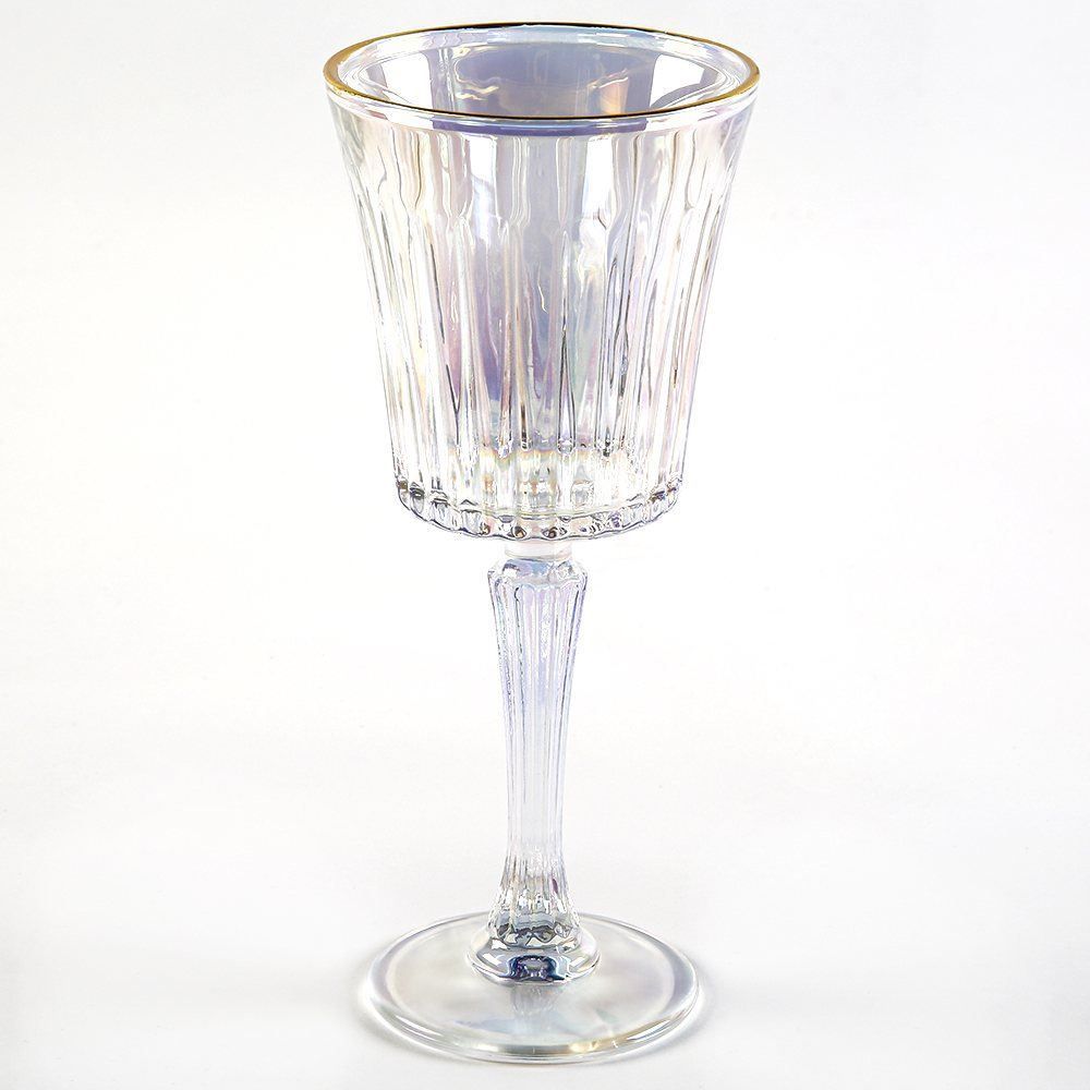 Taça De Vidro Egeu Filete Dourado Hauskraft 260Ml - Rainbow