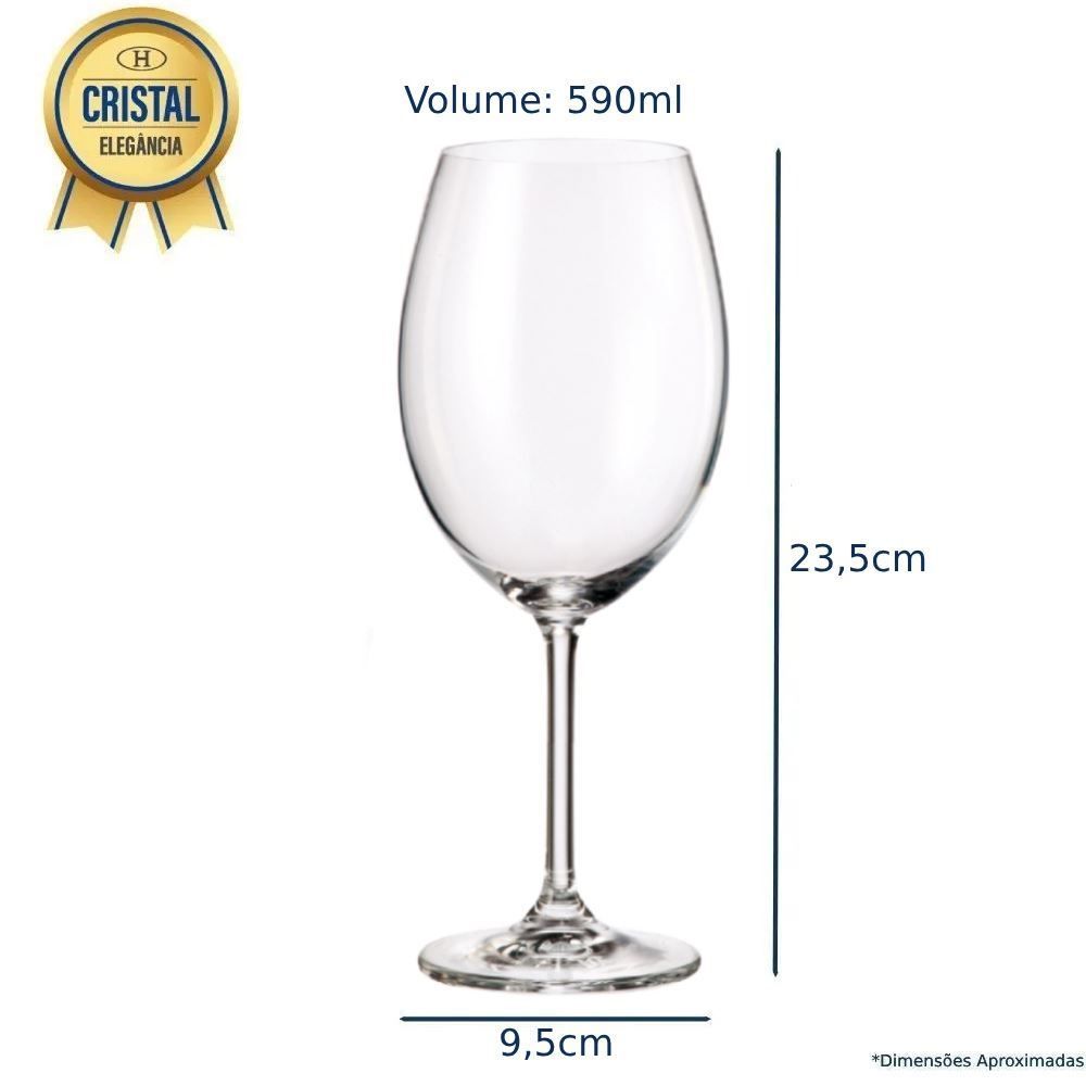 Taça De Vinho Cristal Requinte Bohemia 590Ml - Transparente