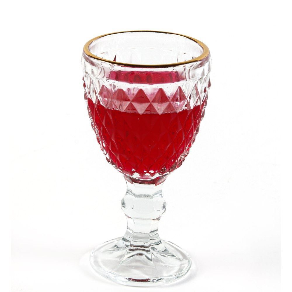 Taça Licor Vidro Bico De Abacaxi Lyor 50Ml - Transparente Filete Dourdo