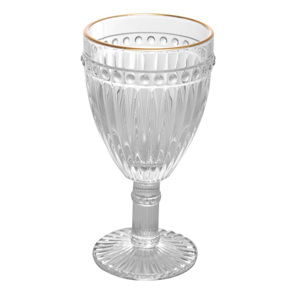 Taça Para Água Filete Dourado Empire Lyor 325 Ml - Vidro