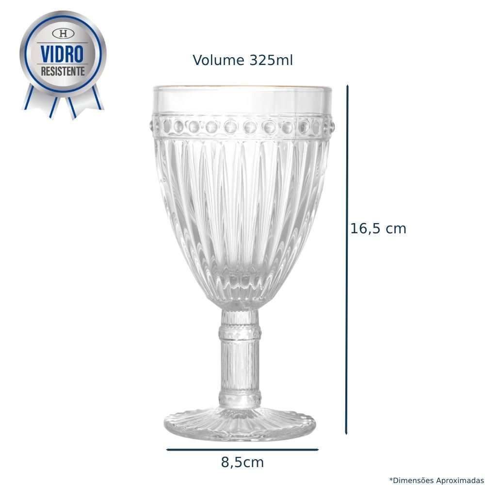Taça Para Água Filete Dourado Empire Lyor 325Ml - Vidro
