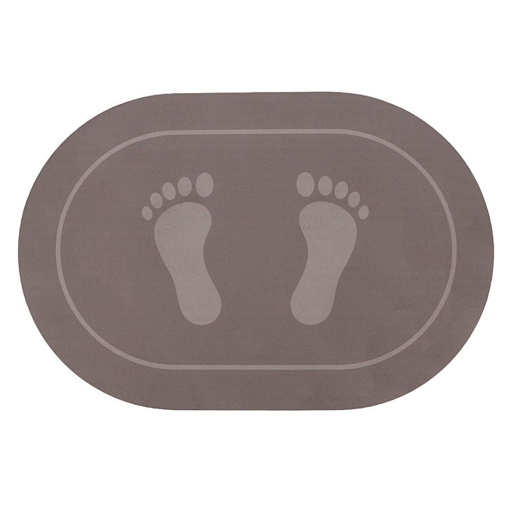 Tapete Acqua Sec para Banheiro 60X40 cm Havan Casa - Marrom Oval