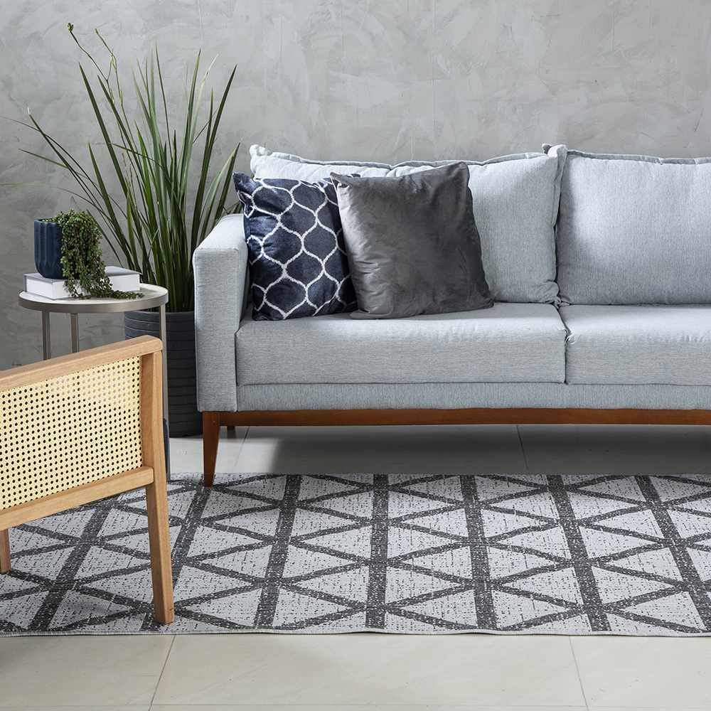 Tapete Quarto E Sala Amazonas 2,00X3,00 Metros Havan - Cinza Geométrico