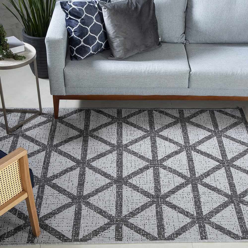 Tapete Quarto E Sala Amazonas 2,00X3,00 Metros Havan - Cinza Geométrico