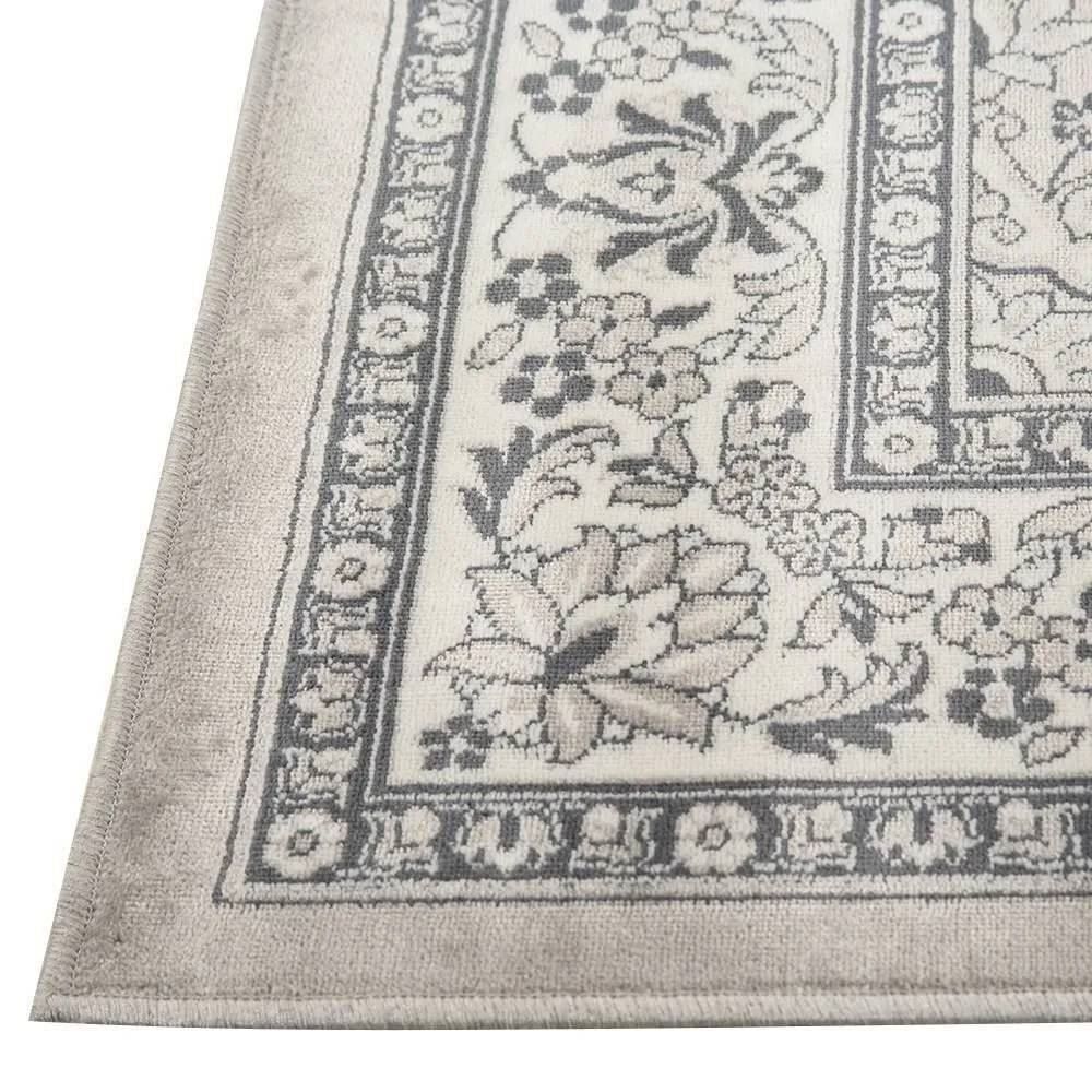 Tapete Para Quarto E Sala 1,00X1,40 M Belga Havan Casa - Moldura Cinza E Bege