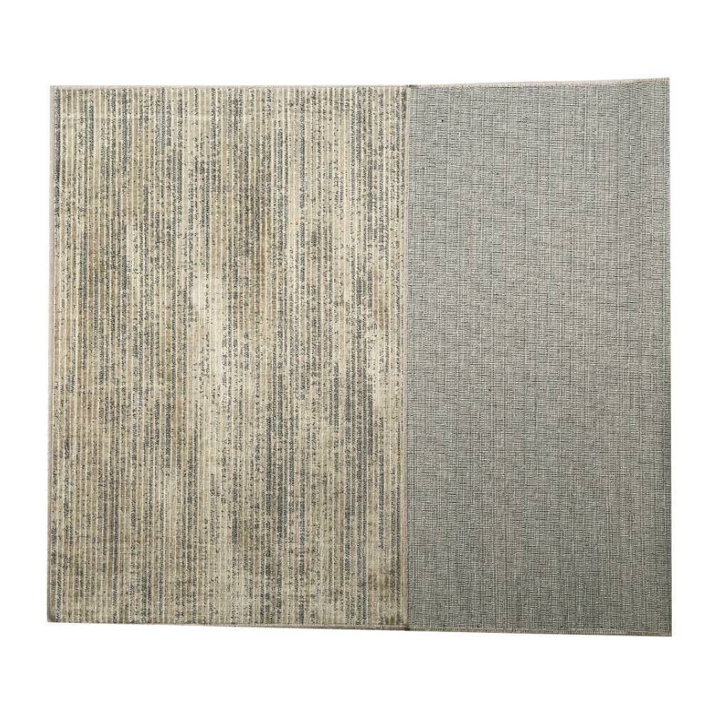 Tapete Para Quarto E Sala 1,40X2,00 M Belga Havan Casa - Listras Cinza E Bege