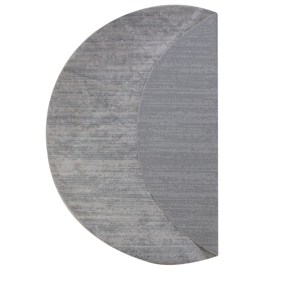 Tapete Belga 2,00 M De Diâmetro Para Quarto E Sala Havan Casa - Listras Cinza E Bege