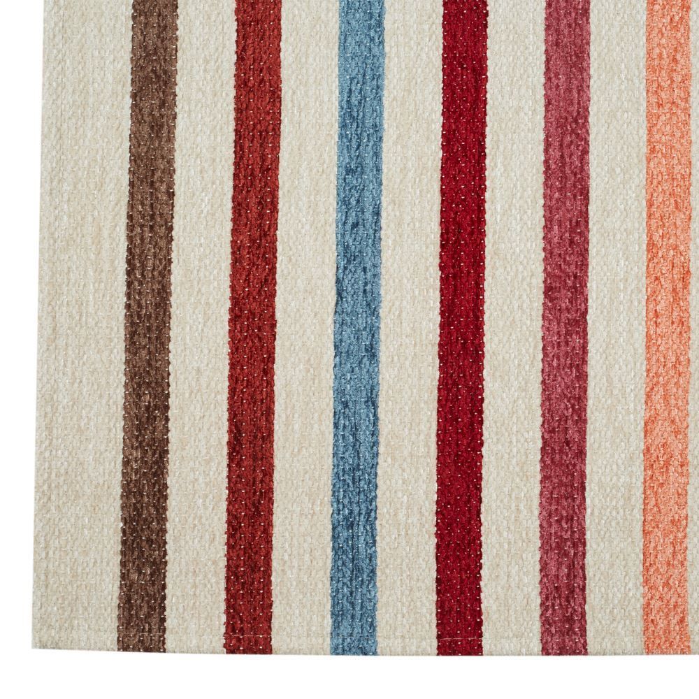 Tapete Chenile 55Cm X 85Cm Quarto E Sala Havan - Off White Listrado