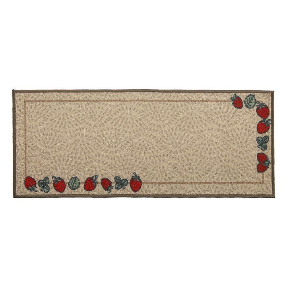 Tapete Para Cozinha Napoli 50X120 Cm Havan Casa - Morangos Taupe