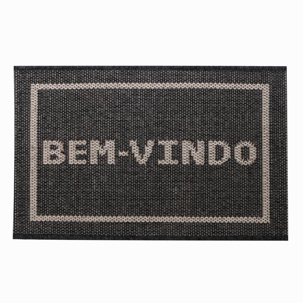 Tapete De Porta Cancun 40X60 Cm Sisal Havan Casa - Bem Vindo Chumbo