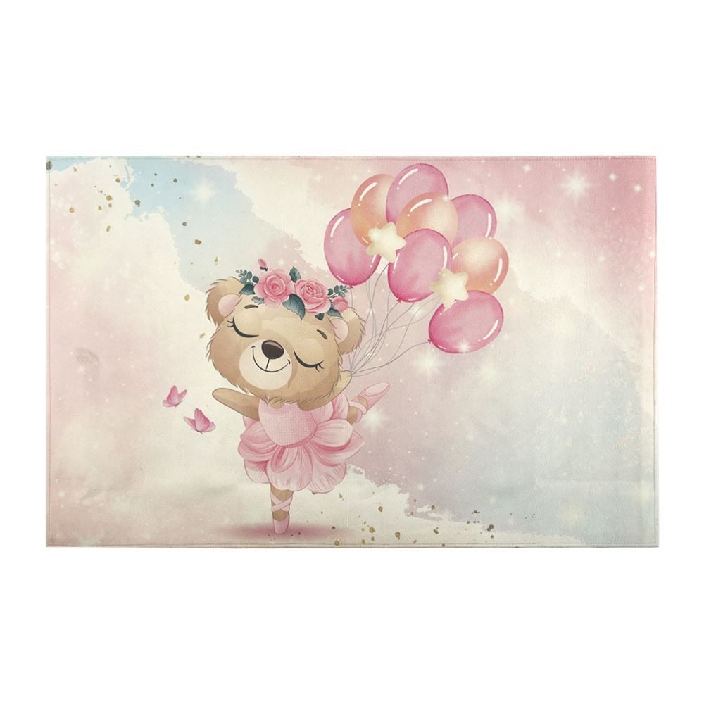 Tapete Para Quarto Ou Sala Infantil 80X125 Cm Havan Casa - Bailarina Rosa