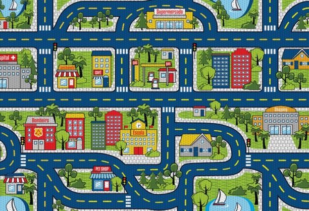 Tapete Infantil Brisa 1,00X1,30 M Havan - Pista