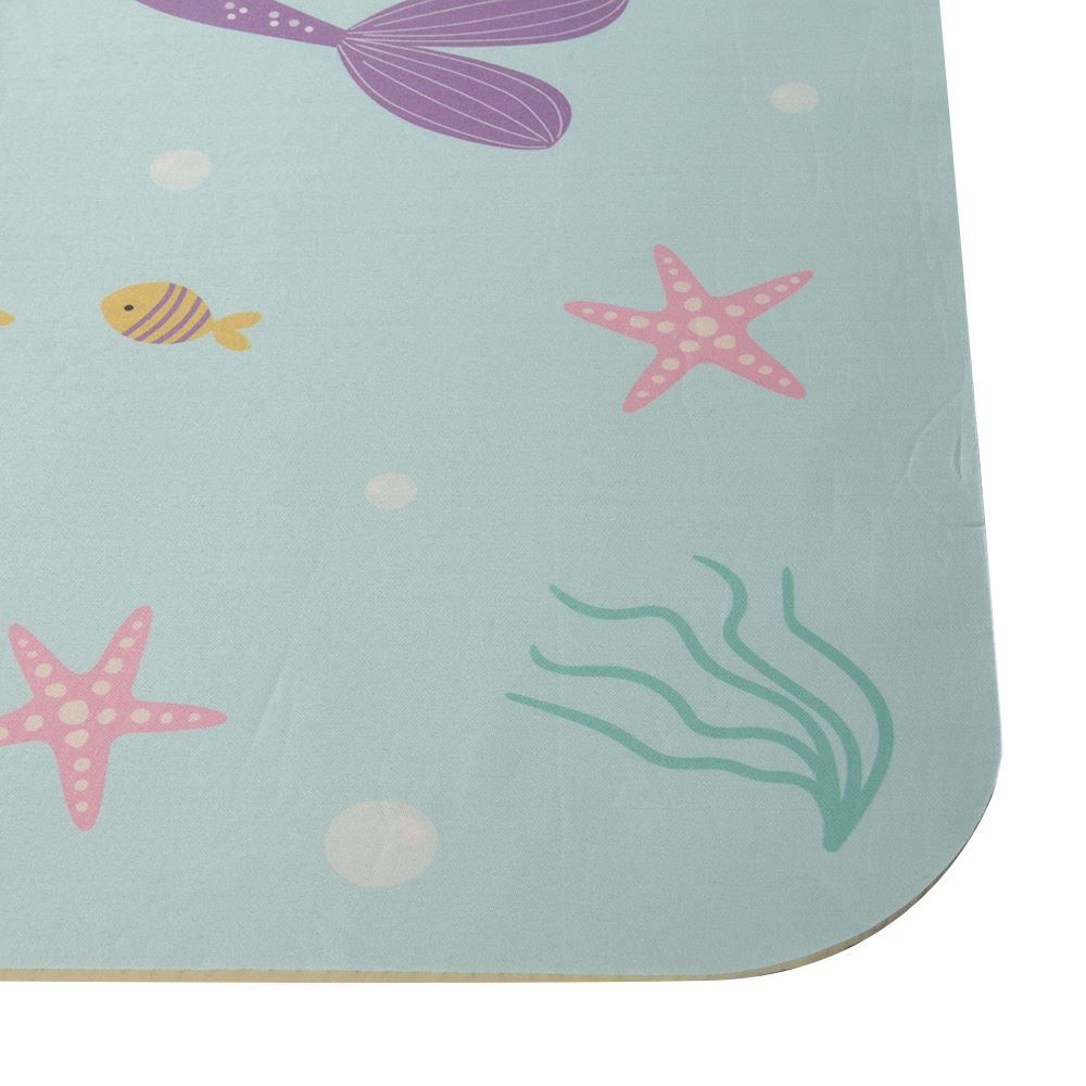 Tapete Infantil Para Atividades Estampado 95X130 Cm Transfer Havan Casa - Azul Claro Sereia