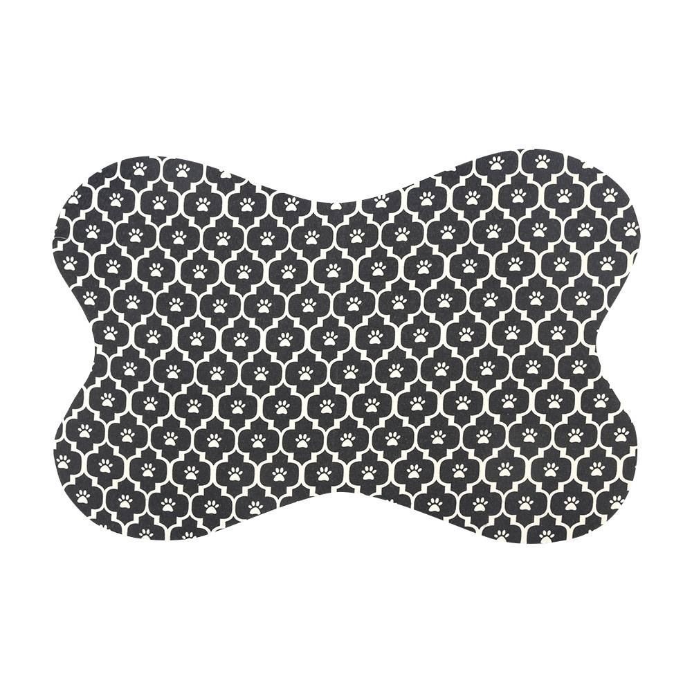 Tapete Para Pet Tecil 38X56cm Osso - Preto Patinhas