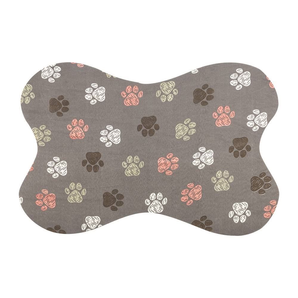 Tapete Para Pet Tecil 38X56cm Osso - Patinhas Cinza