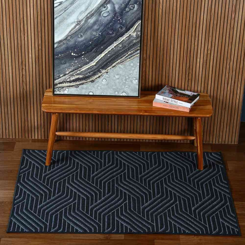 Tapete Para Quarto E Sala Siena 1,00X1,50 M Havan Casa - Chumbo Azulejo