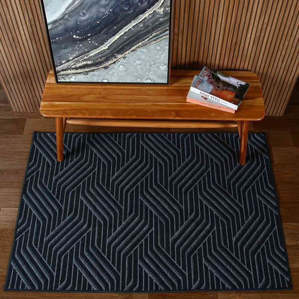 Tapete Para Quarto E Sala Siena 1,00X1,50 M Havan Casa - Chumbo Azulejo