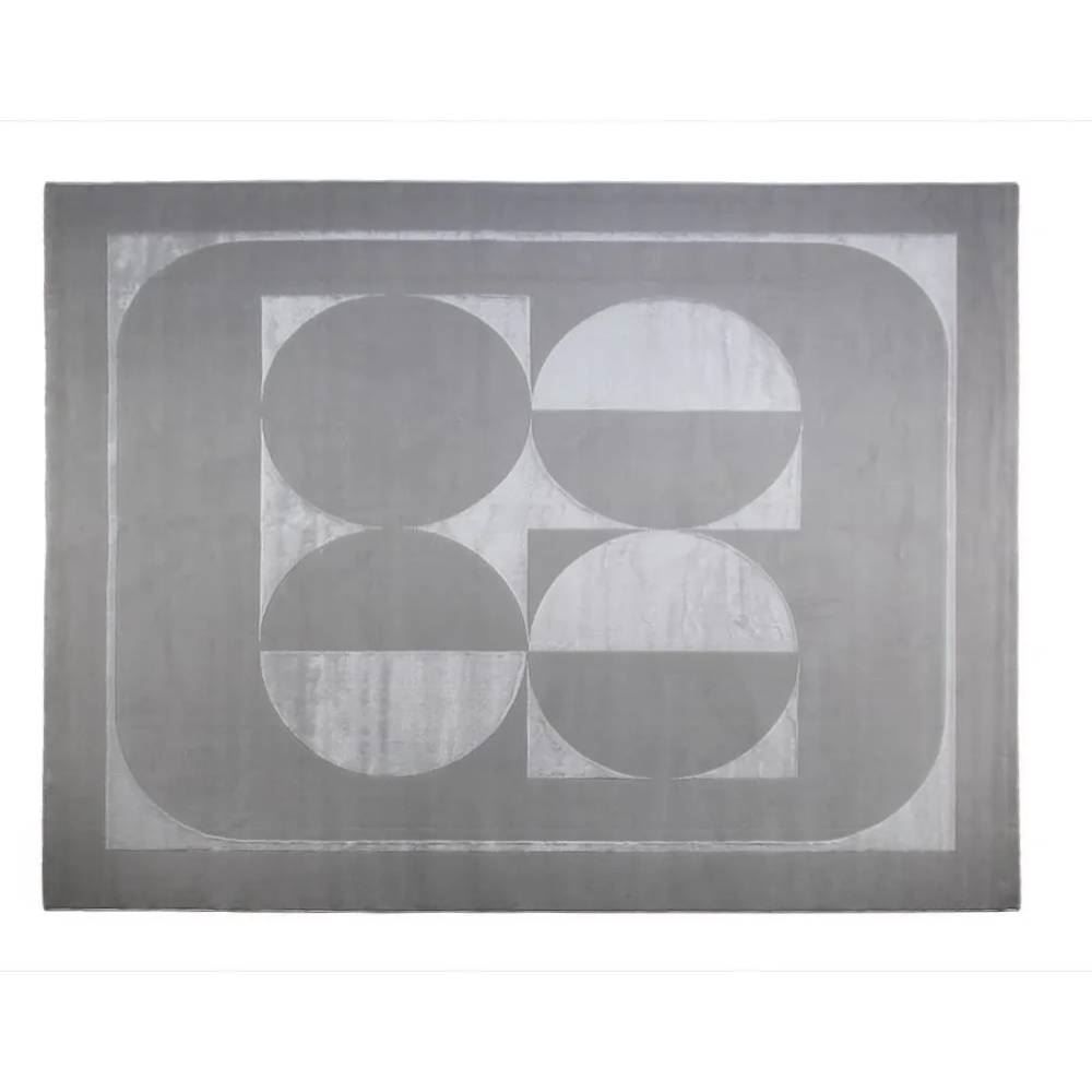 Tapete para Quarto Ou Sala 2,00X3,00 m Provence Havan Casa - Círculos Cinza