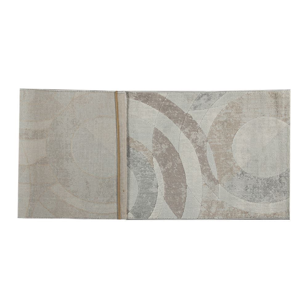 Tapete para Quarto e Sala 60Cmx1,80 m Platinium Havan Casa - Círculos Cinza E Bege