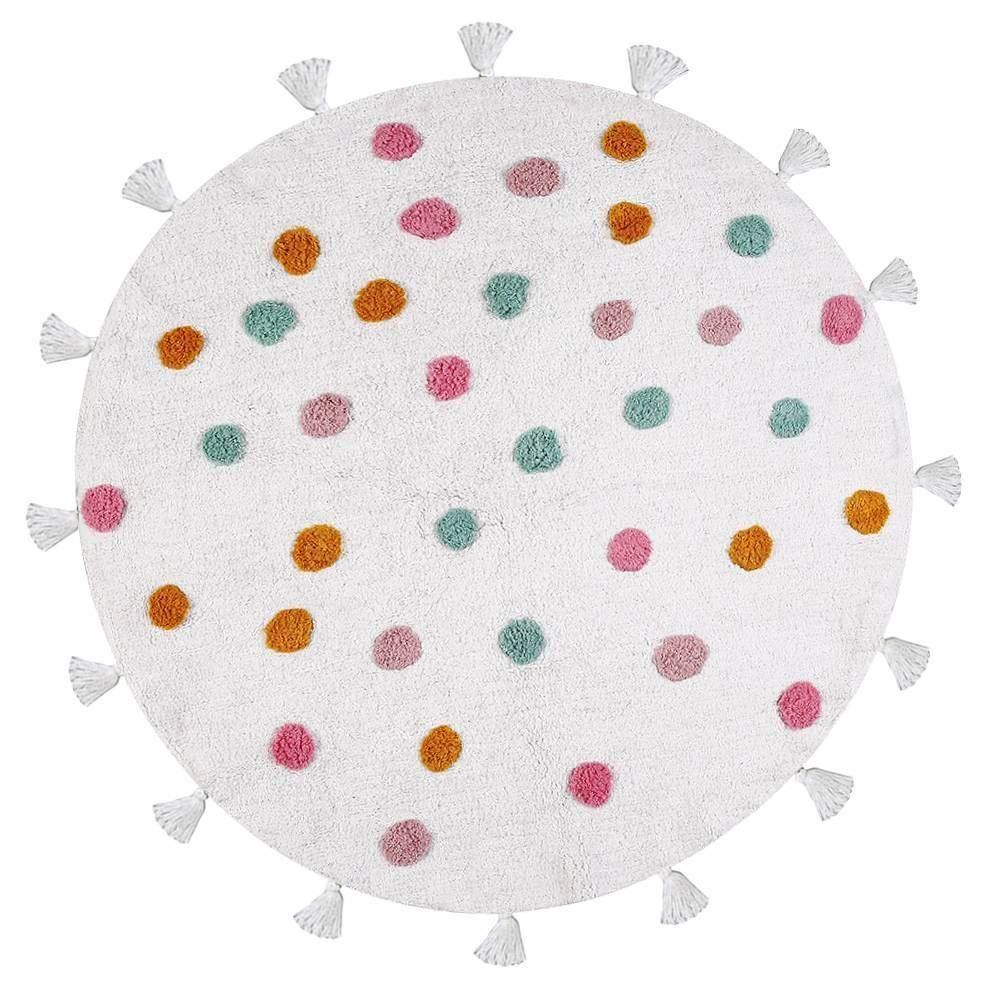 Tapete Redondo Infantil 1,10 M Poá Colorido Havan Casa - Off White Color