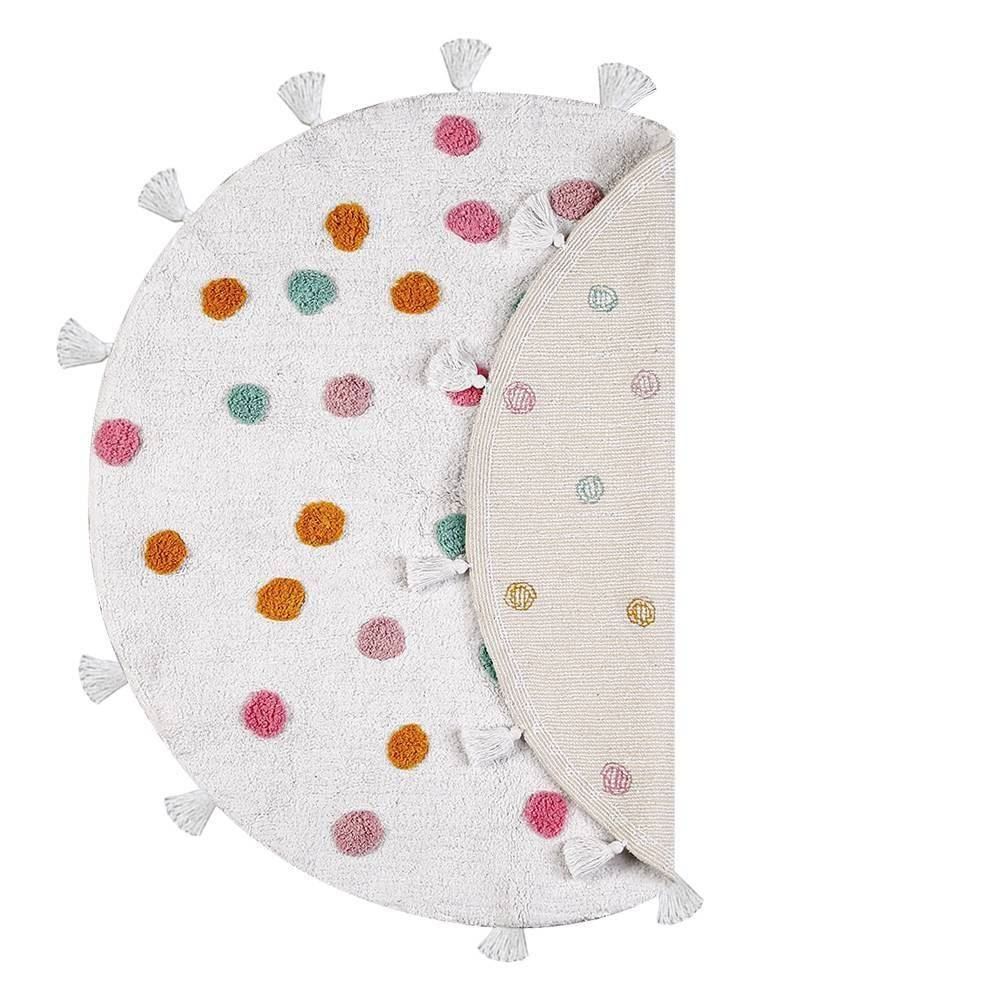 Tapete Redondo Infantil 1,10 M Poá Colorido Havan Casa - Off White Color