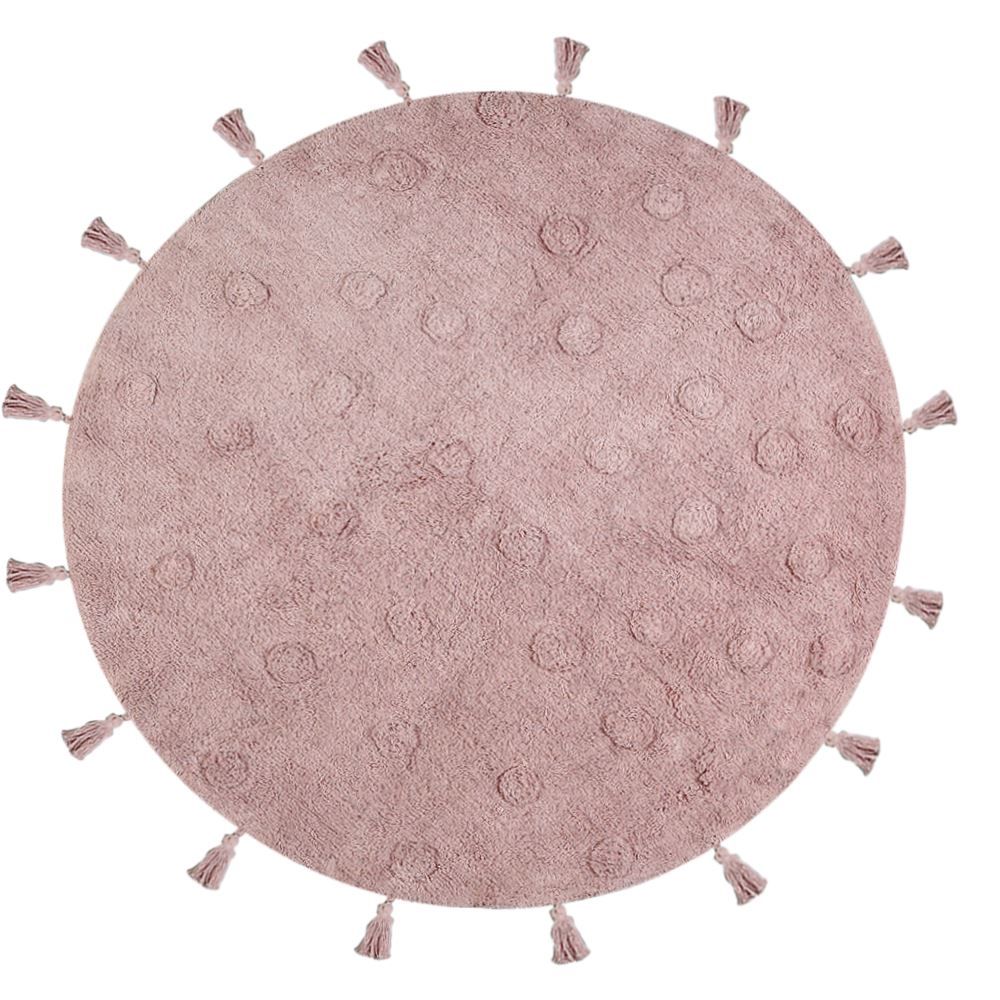 Tapete Redondo Infantil 110X110 Cm Poa Havan Casa - Rosa