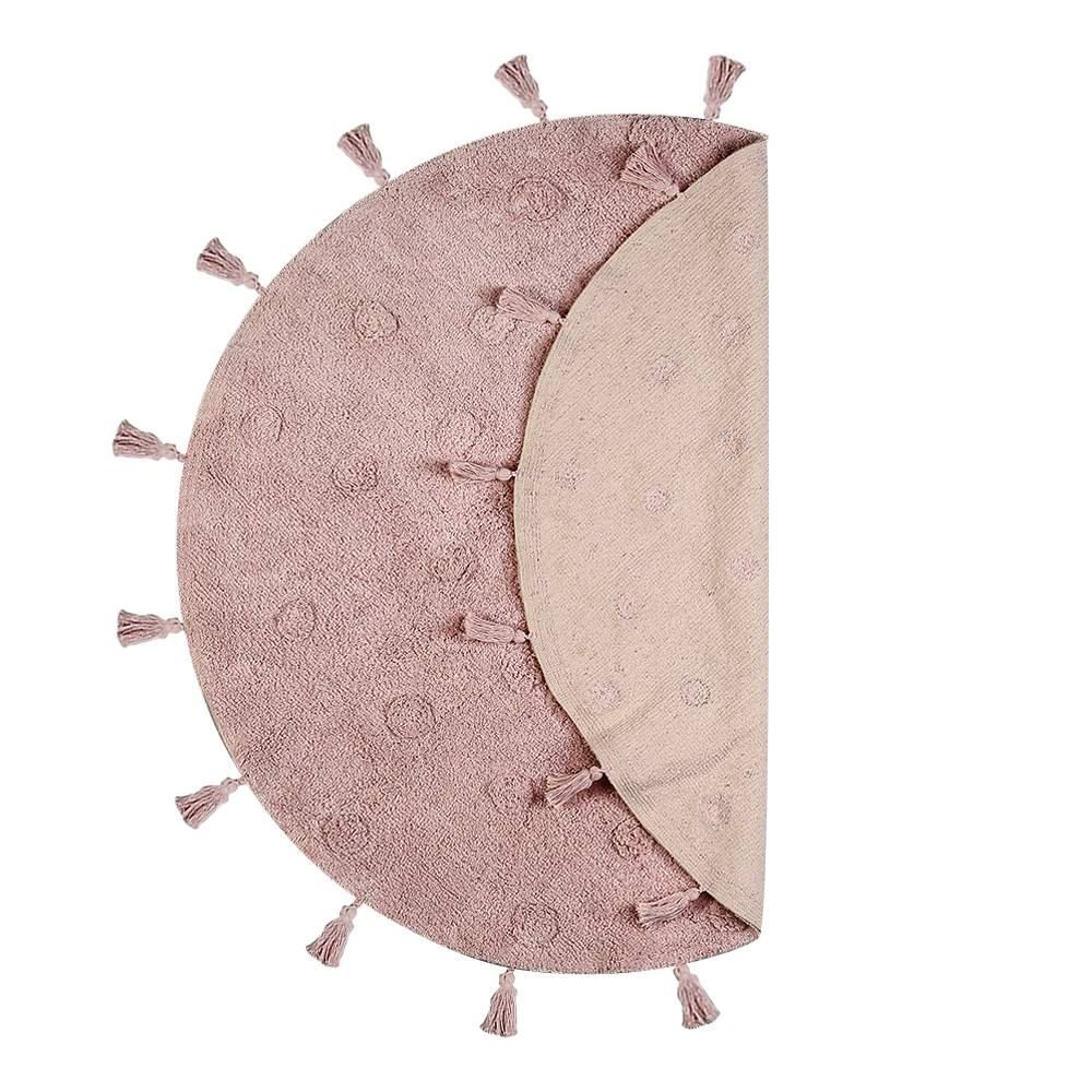 Tapete Redondo Infantil 110X110 Cm Poa Havan Casa - Rosa