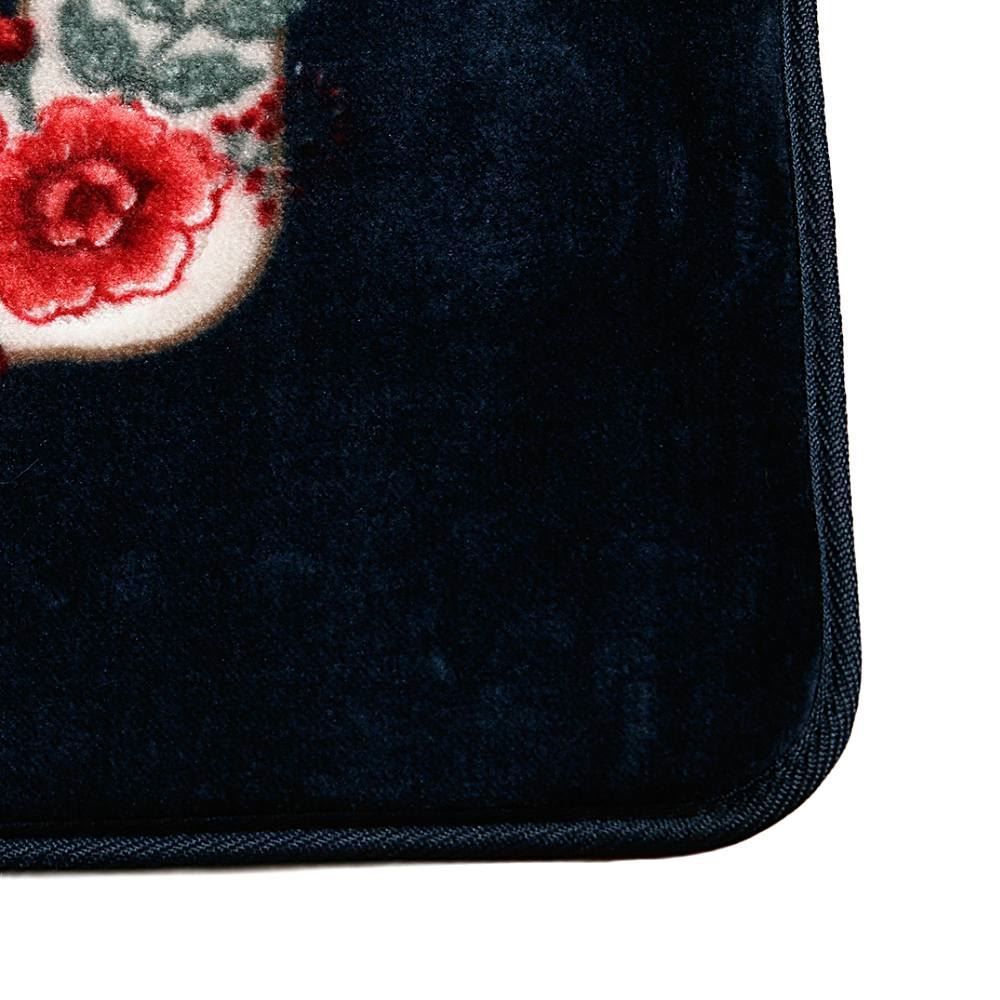 Tapete Sevilha Antiderrapante 60X90cm Solecasa - Floral Azul