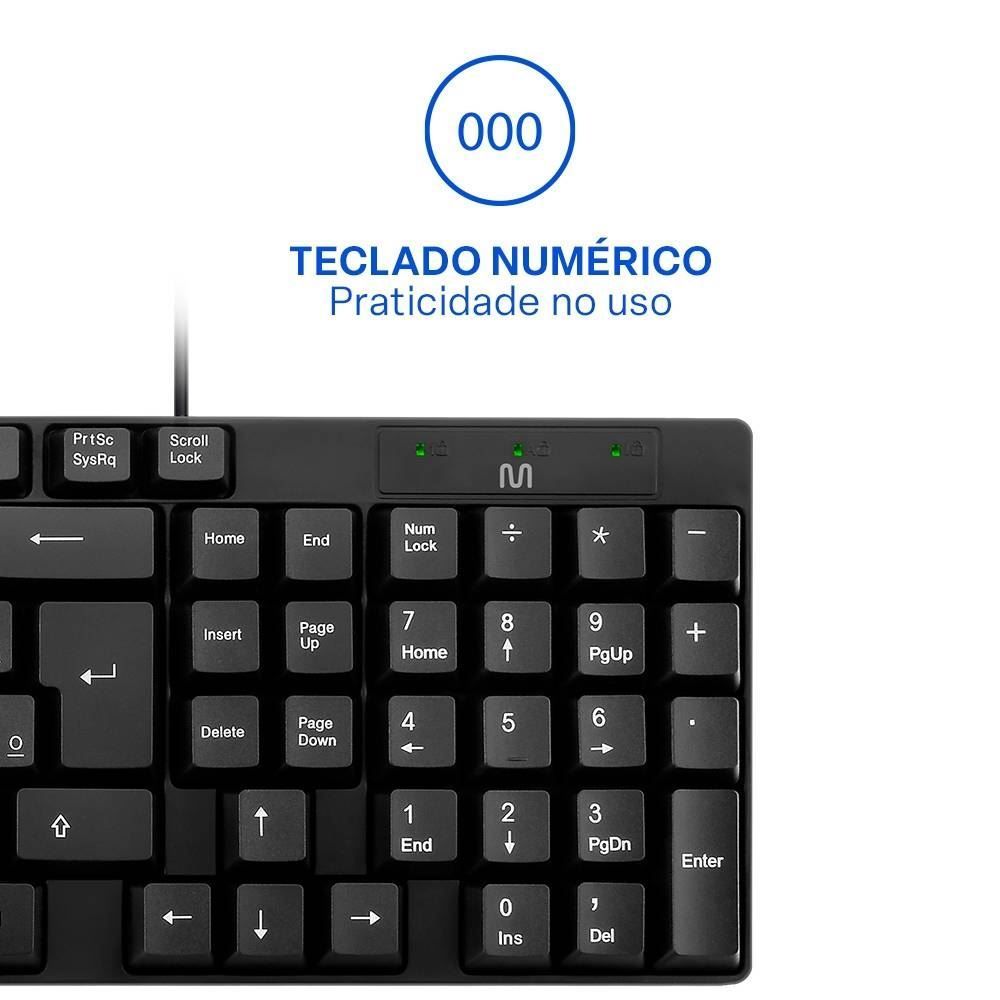 Teclado Básico Slim Tc193 Laser Usb Multi - Preto