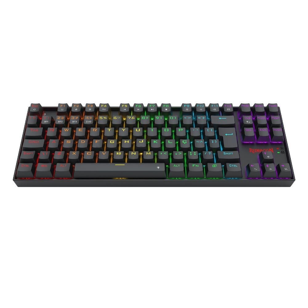 Teclado Gamer Redragon Kumara Elite Preto Iluminação Rainbow