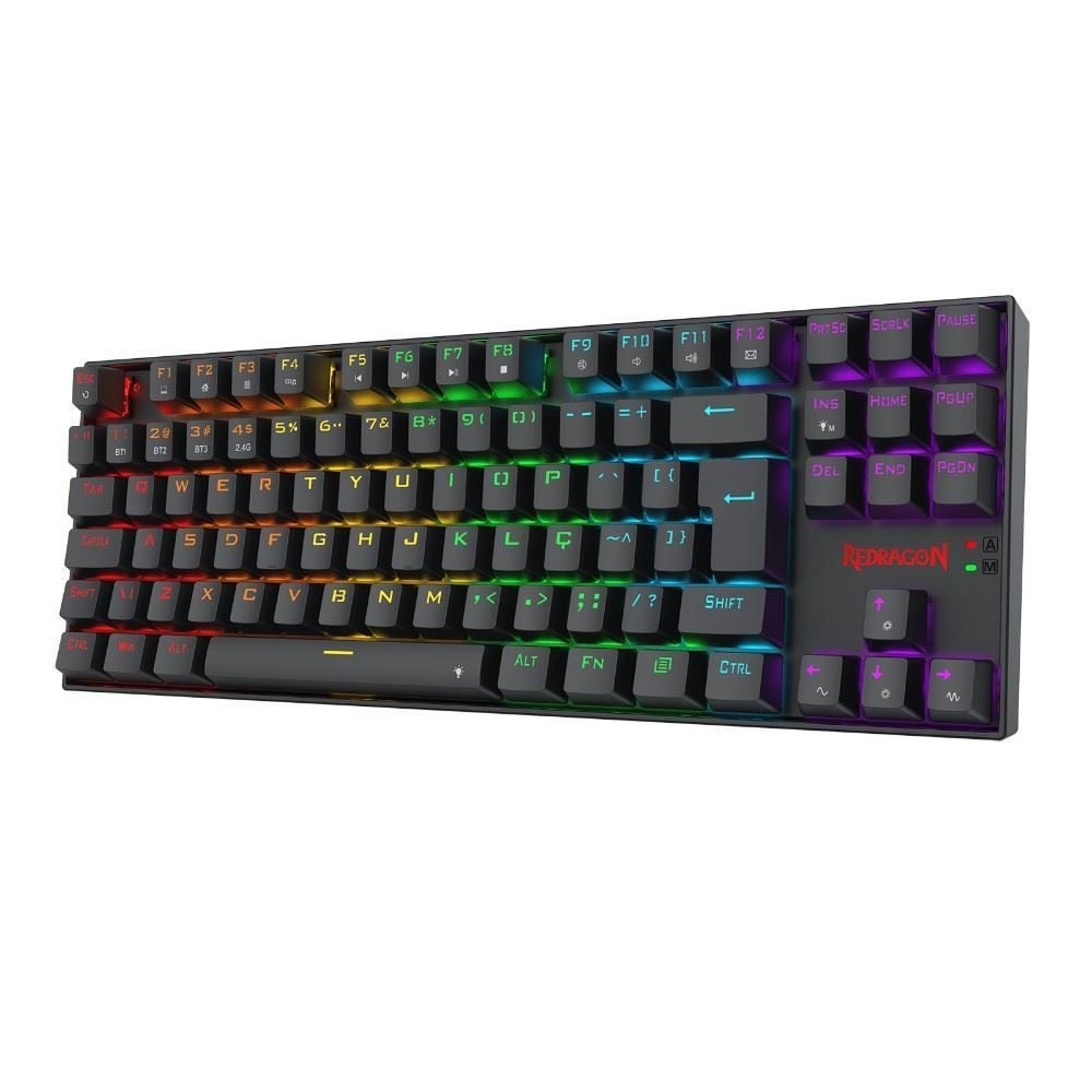 Teclado Gamer Redragon Kumara Elite Preto Iluminação Rainbow