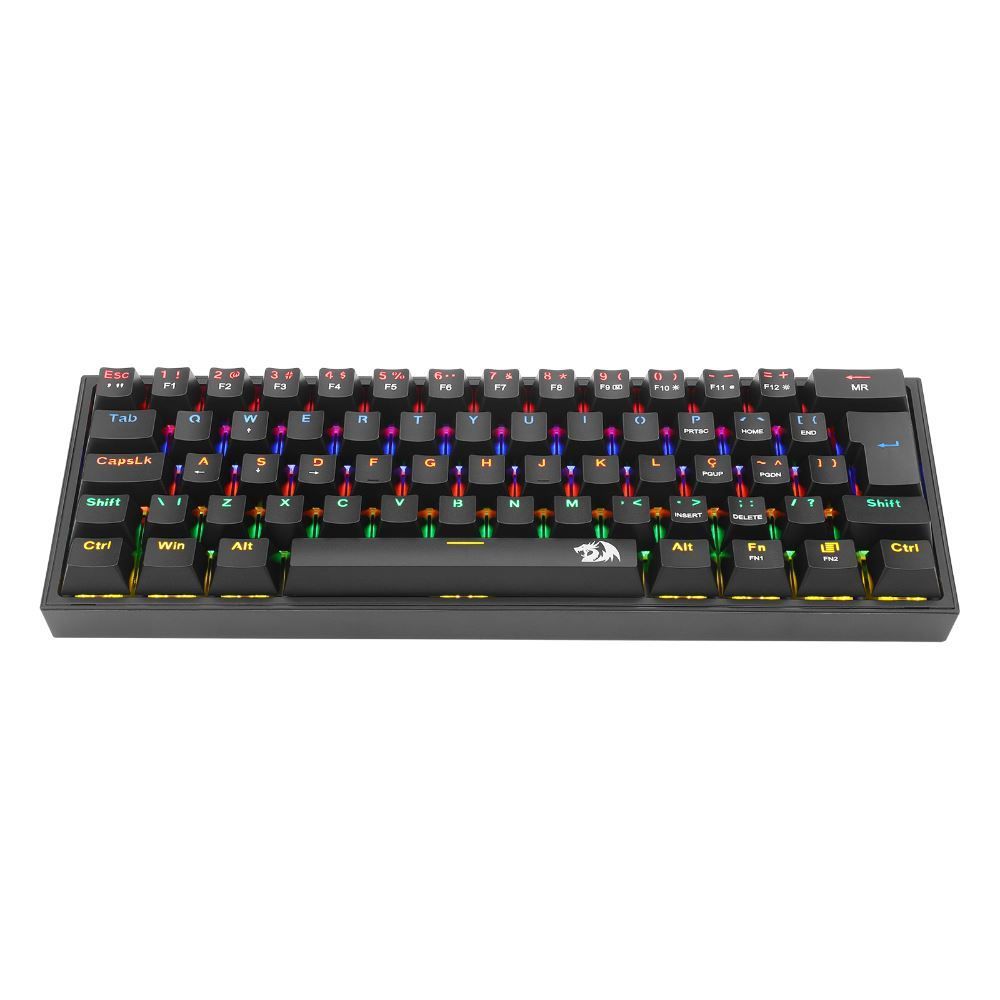Teclado Mecânico Gamer Redragon Fizz Preto Rgb K617-Rgb-B