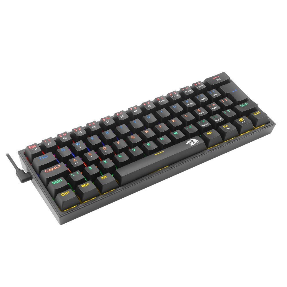 Teclado Mecânico Gamer Redragon Fizz Preto Rgb K617-Rgb-B