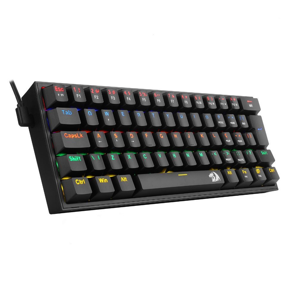 Teclado Mecânico Gamer Redragon Fizz Preto Rgb K617-Rgb-B