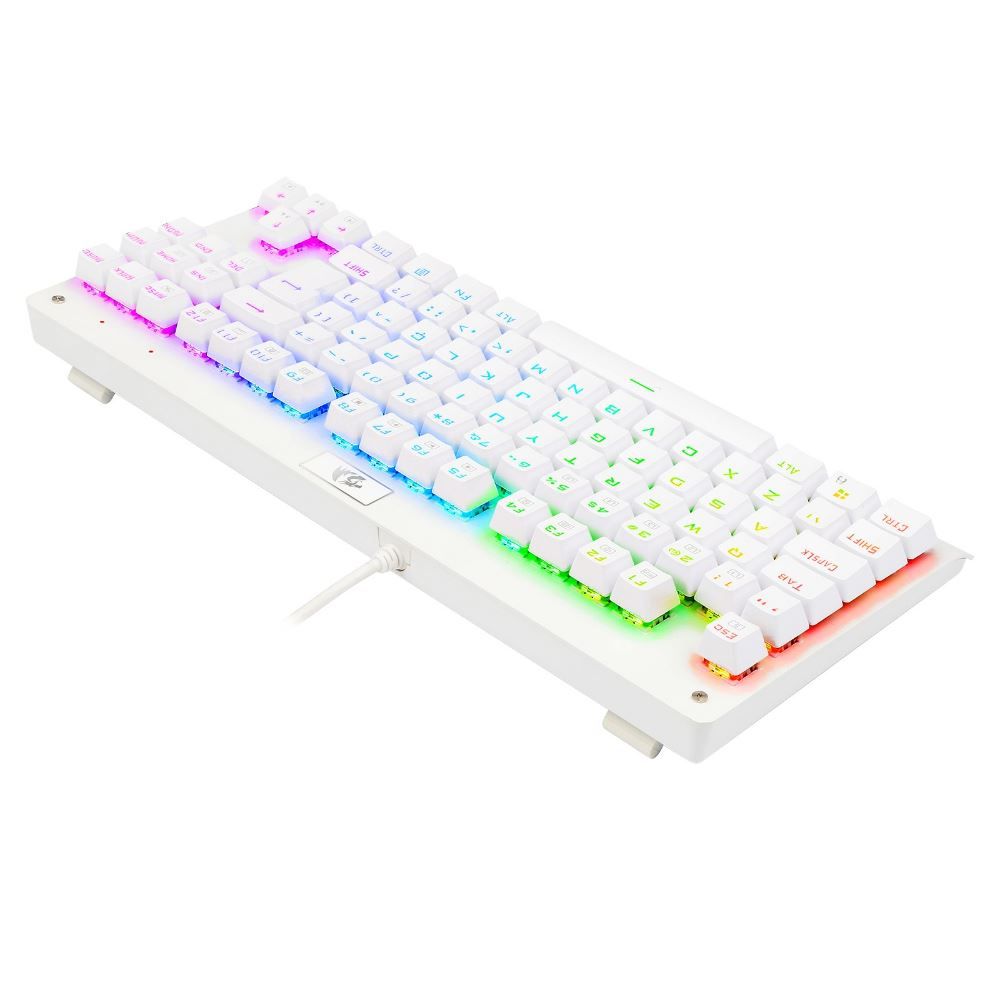 Teclado Mecânico Redragon Dark Avenger Lunar White Rgb Switch Azul