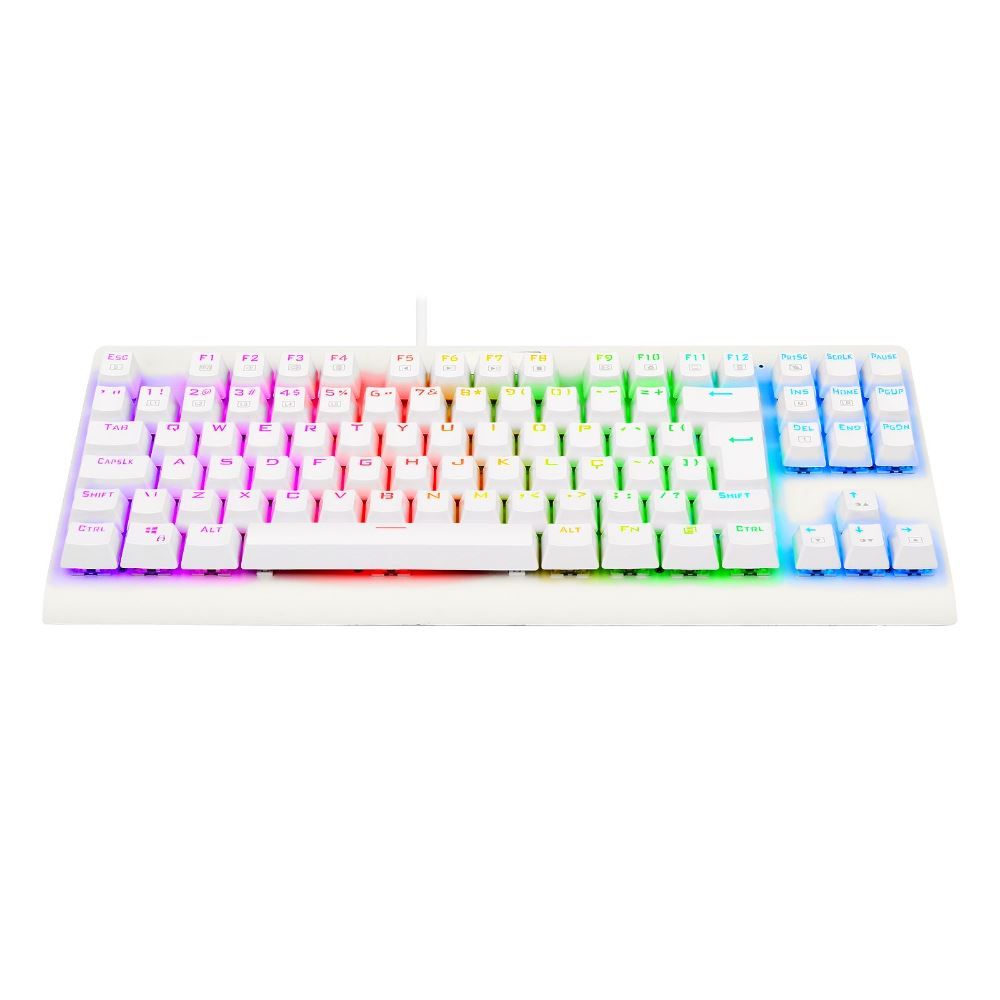 Teclado Mecânico Redragon Dark Avenger Lunar White Rgb Switch Azul