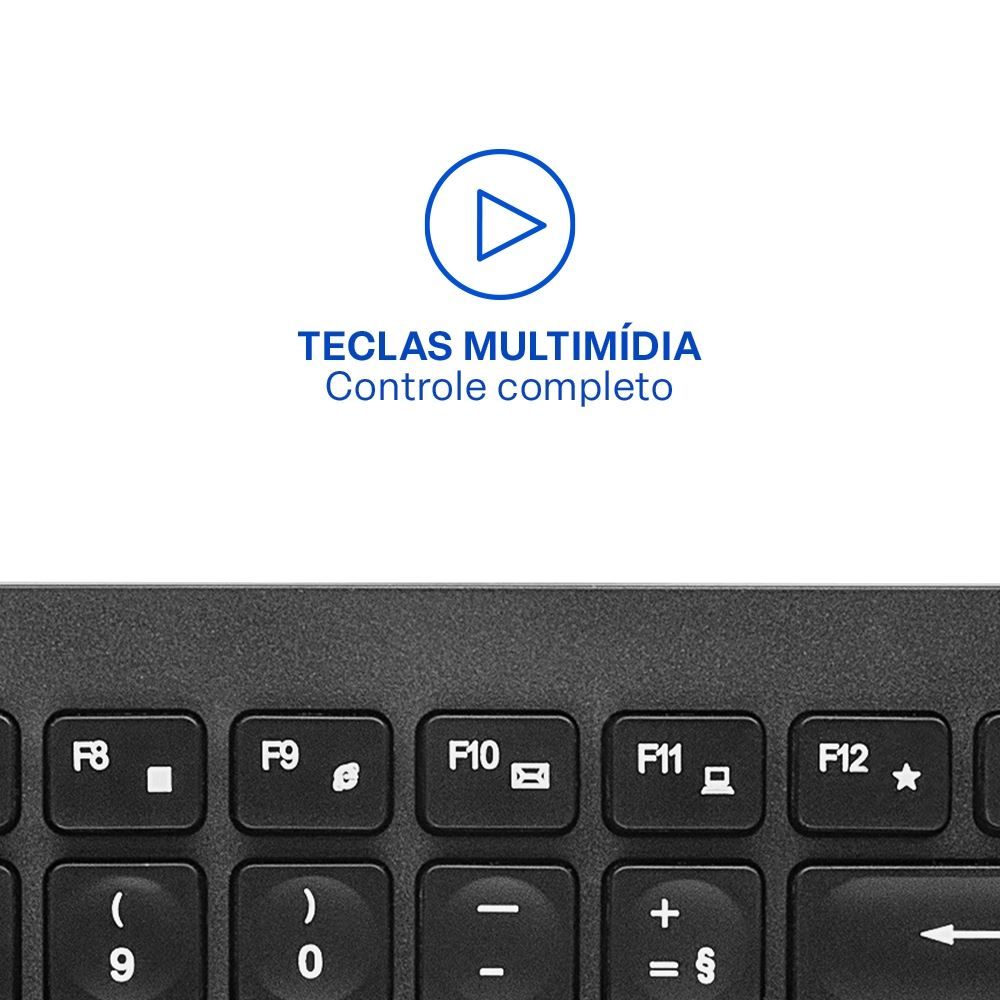 Teclado Sem Fio Ts200 L Multi L Silencioso Teclas Côncavas